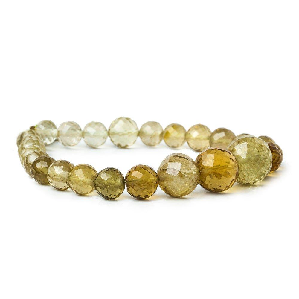 6-12mm Lemon Quartz faceted round beads 7 inch 25 pieces - The Bead Traders