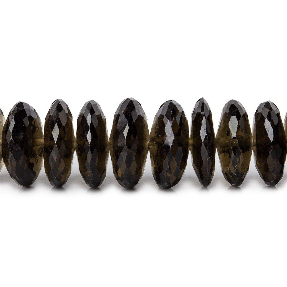6-12mm Smoky Quartz German Faceted Rondelles 16 inch 120 beads AA - The Bead Traders