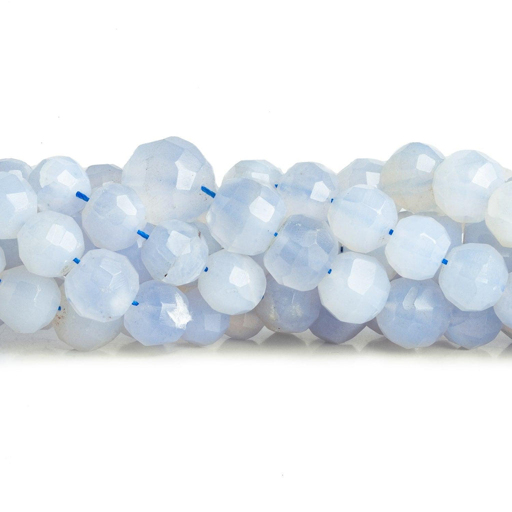 6-12mm Turkish Chalcedony Faceted Rounds 16 inch 50 beads - The Bead Traders