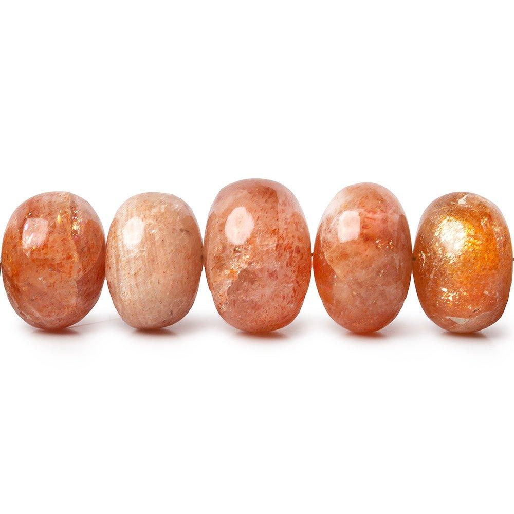 6-14mm Sunstone plain rondelle beads 18 inches 80 pieces - The Bead Traders
