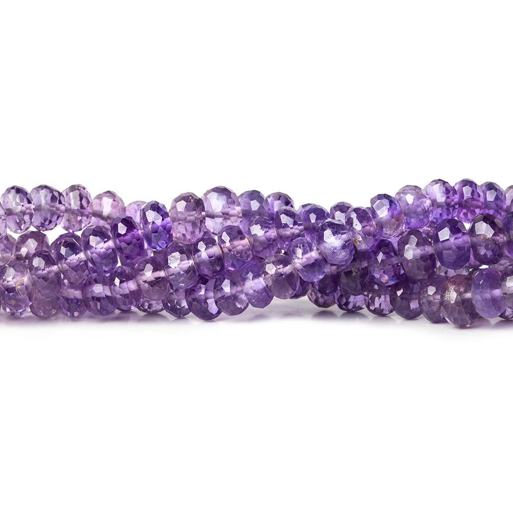 6-6.5mm Amethyst faceted rondelles 6 inch 35 beads - The Bead Traders