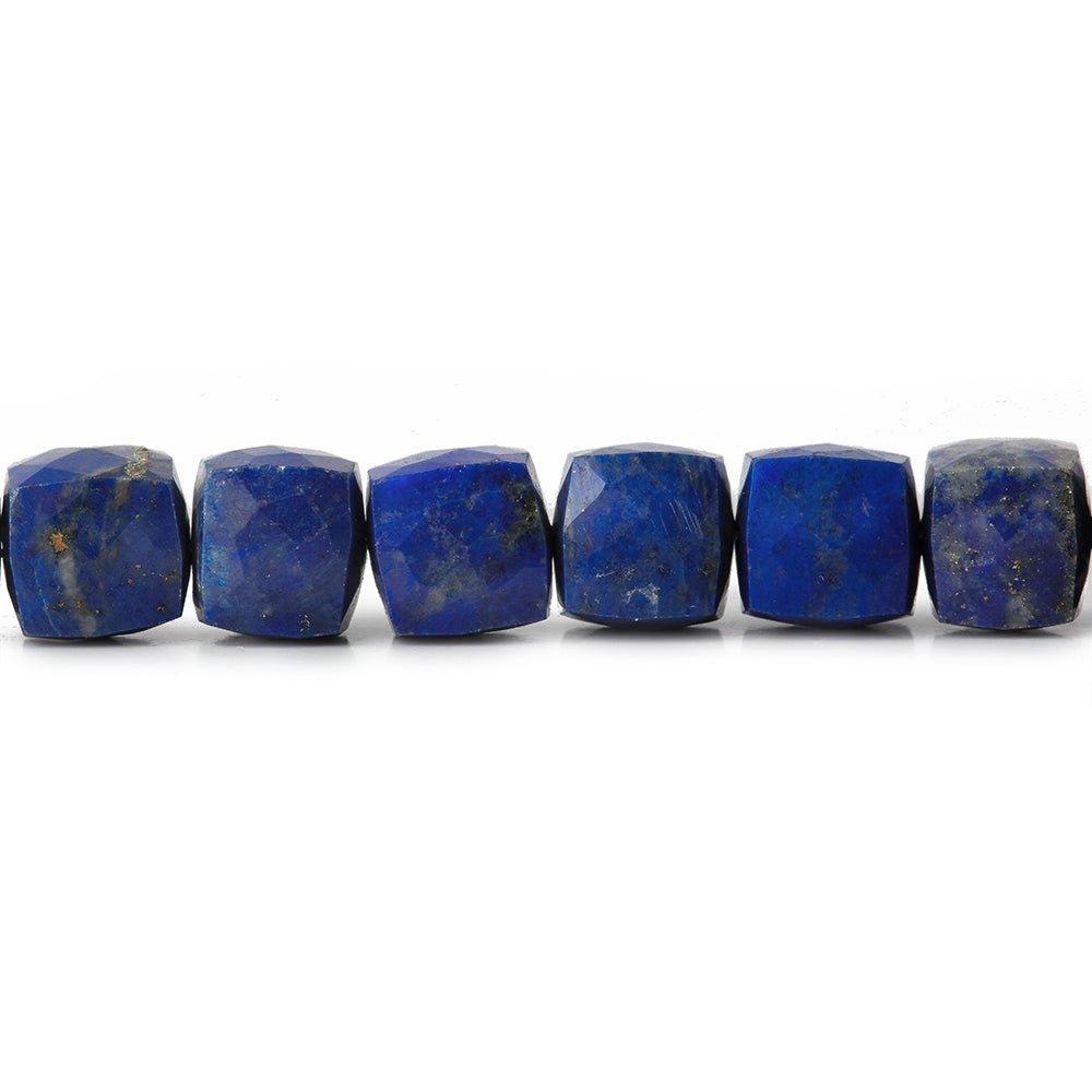 6-6.5mm Lapis Lazuli faceted cubes 8 inch 30 beads - The Bead Traders