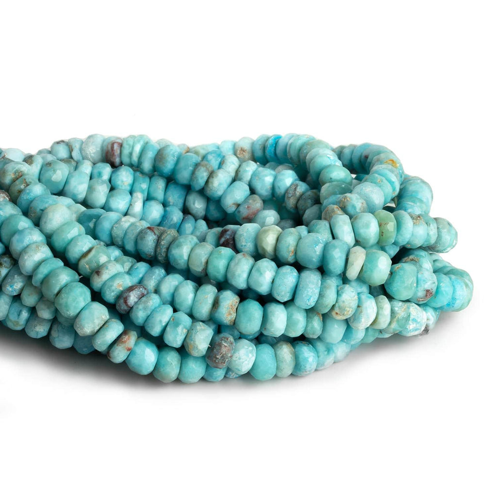 6-6.5mm Larimar Faceted Rondelles 8 inch 55 beads - The Bead Traders