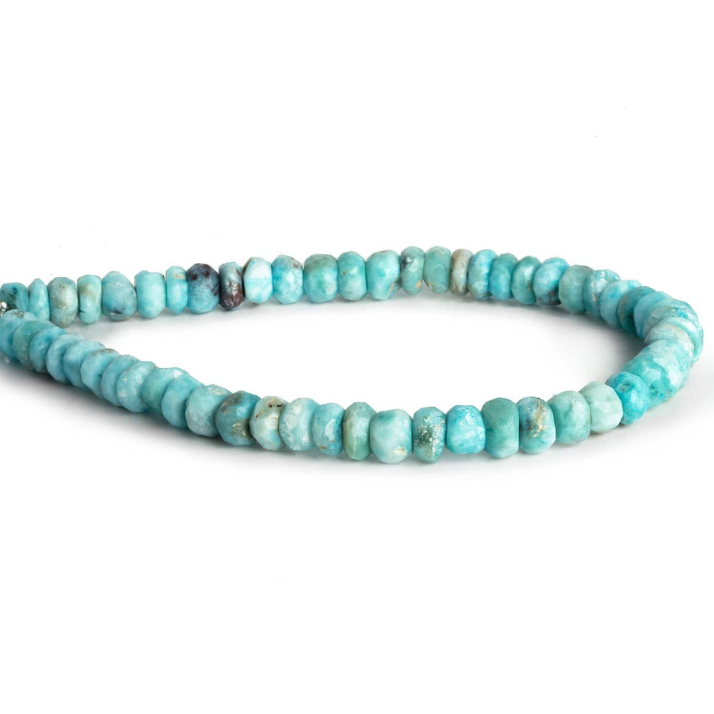 6-6.5mm Larimar Faceted Rondelles 8 inch 55 beads - The Bead Traders