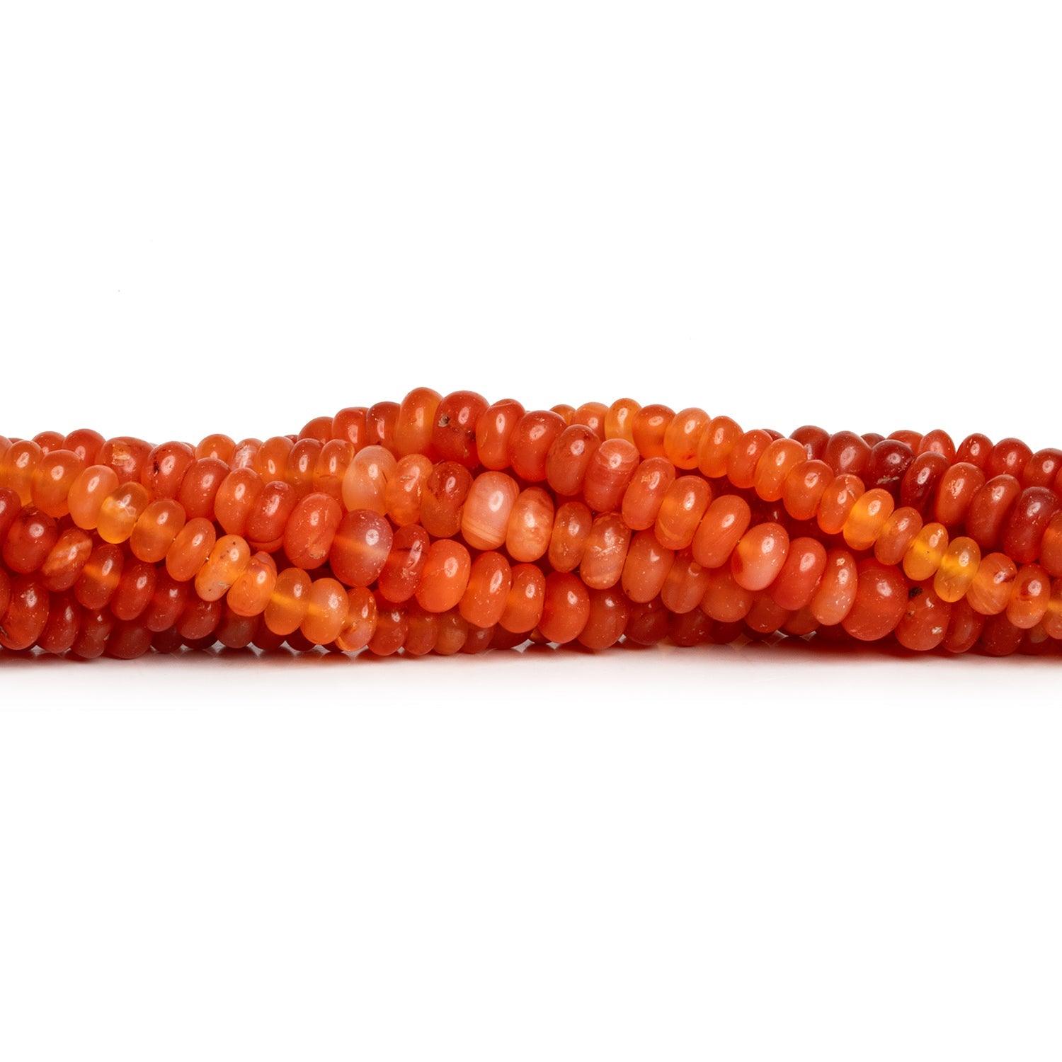 6-7mm Carnelian Plain Rondelles 7.5 inch 50 beads - The Bead Traders