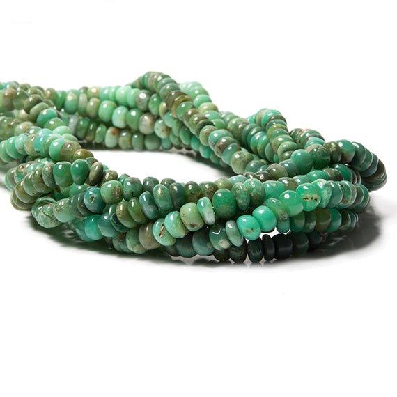 6-7mm Chrysoprase plain rondelle beads 16 inches 98 pieces - The Bead Traders