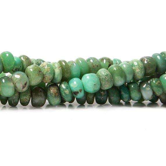 6-7mm Chrysoprase plain rondelle beads 16 inches 98 pieces - The Bead Traders