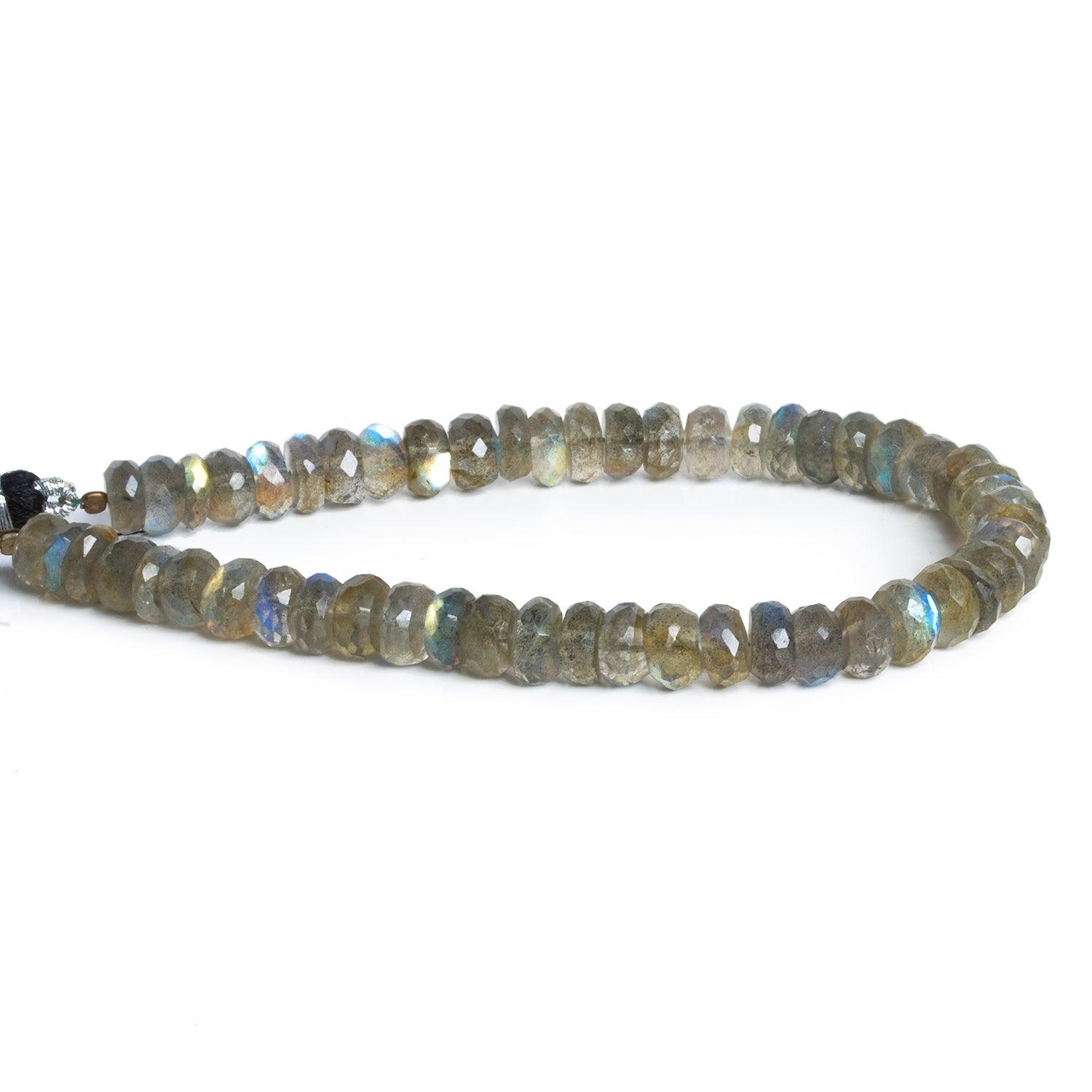 6-7mm Labradorite Faceted Rondelles 8 inch 50 beads - The Bead Traders