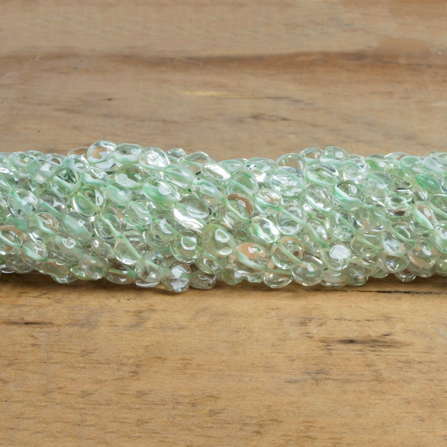 6-7mm Prasiolite plain coin Beads 13 inch 48 pieces - The Bead Traders