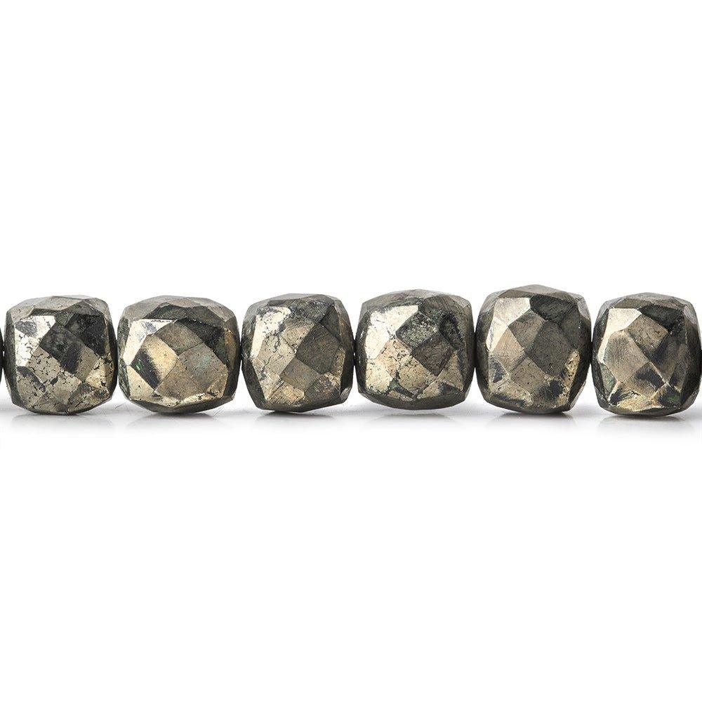 6-7mm Pyrite Faceted Cube Beads 29 pieces - The Bead Traders