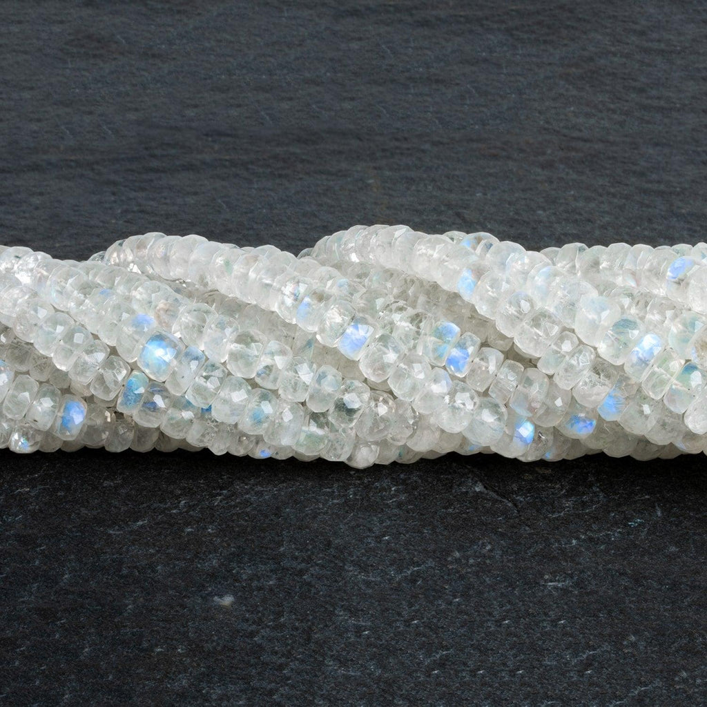 6-7mm Rainbow Moonstone Rondelles 16 inch 105 beads - The Bead Traders