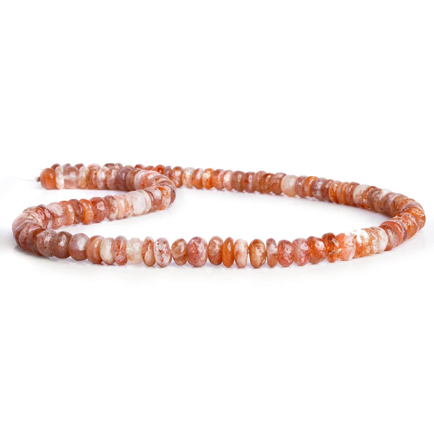 6-7mm Sunstone Plain Rondelles 16 inch 115 beads - The Bead Traders