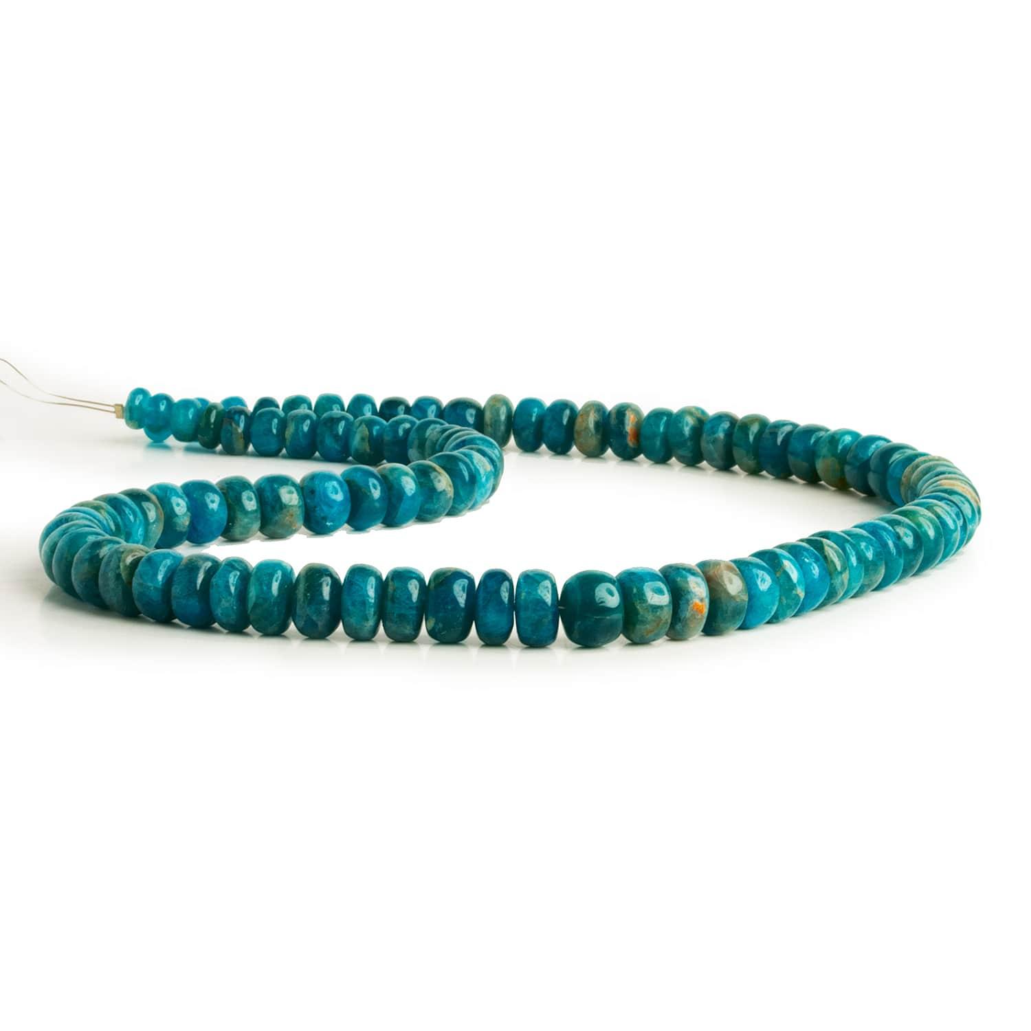 6-8mm Apatite Plain Rondelles 16 inch 80 beads - The Bead Traders