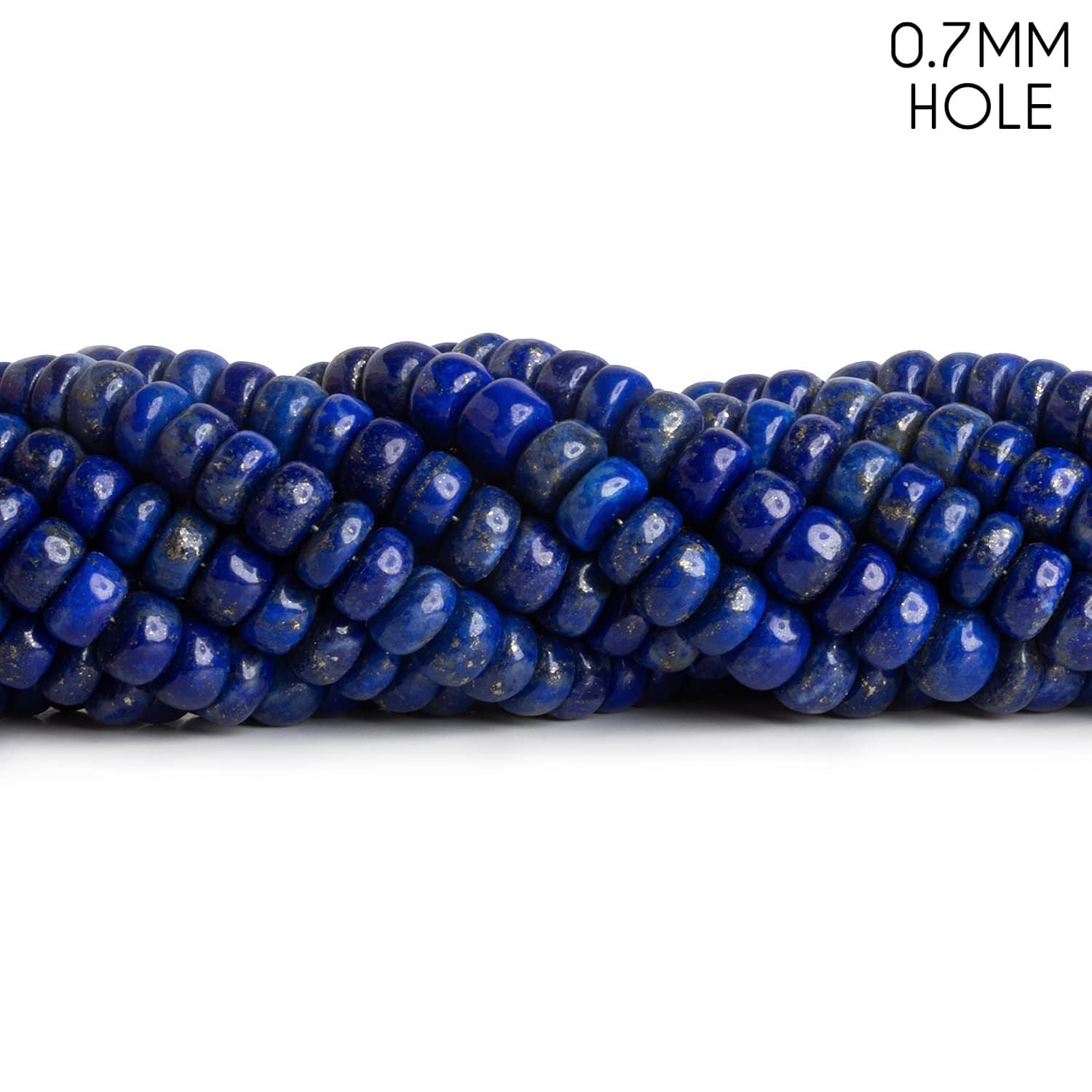 6-8mm Lapis Lazuli Plain Rondelles 16 inch 90 beads - The Bead Traders