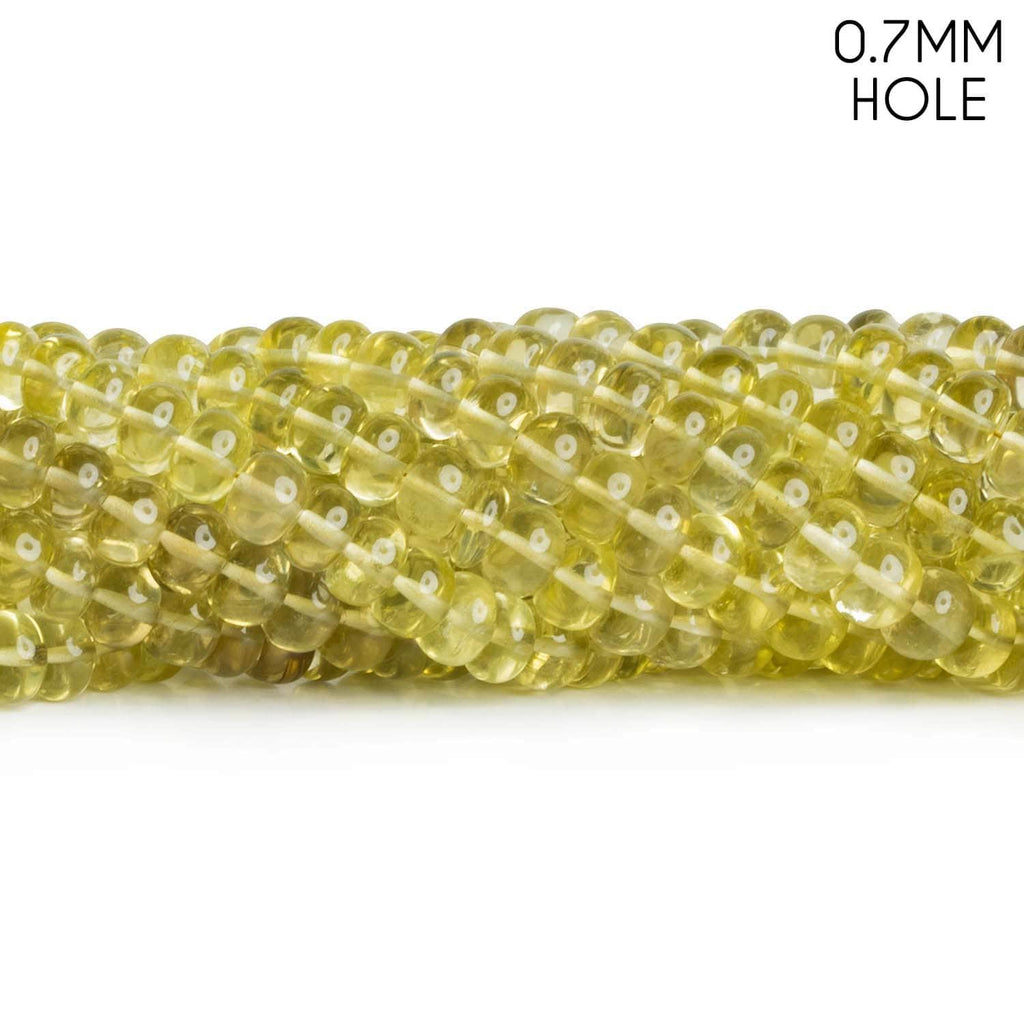 6-8mm Lemon Quartz Plain Rondelles 16 inch 80 beads - The Bead Traders