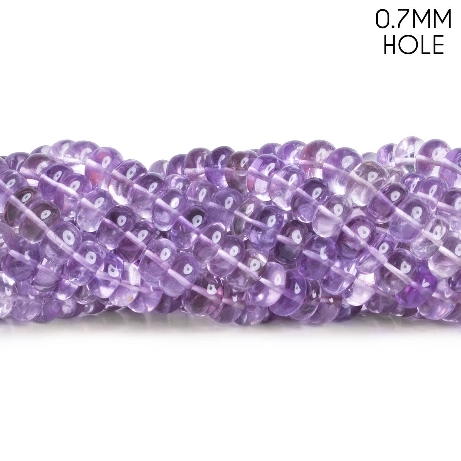 6-8mm Pink Amethyst Plain Rondelles 16 inch 80 beads - The Bead Traders