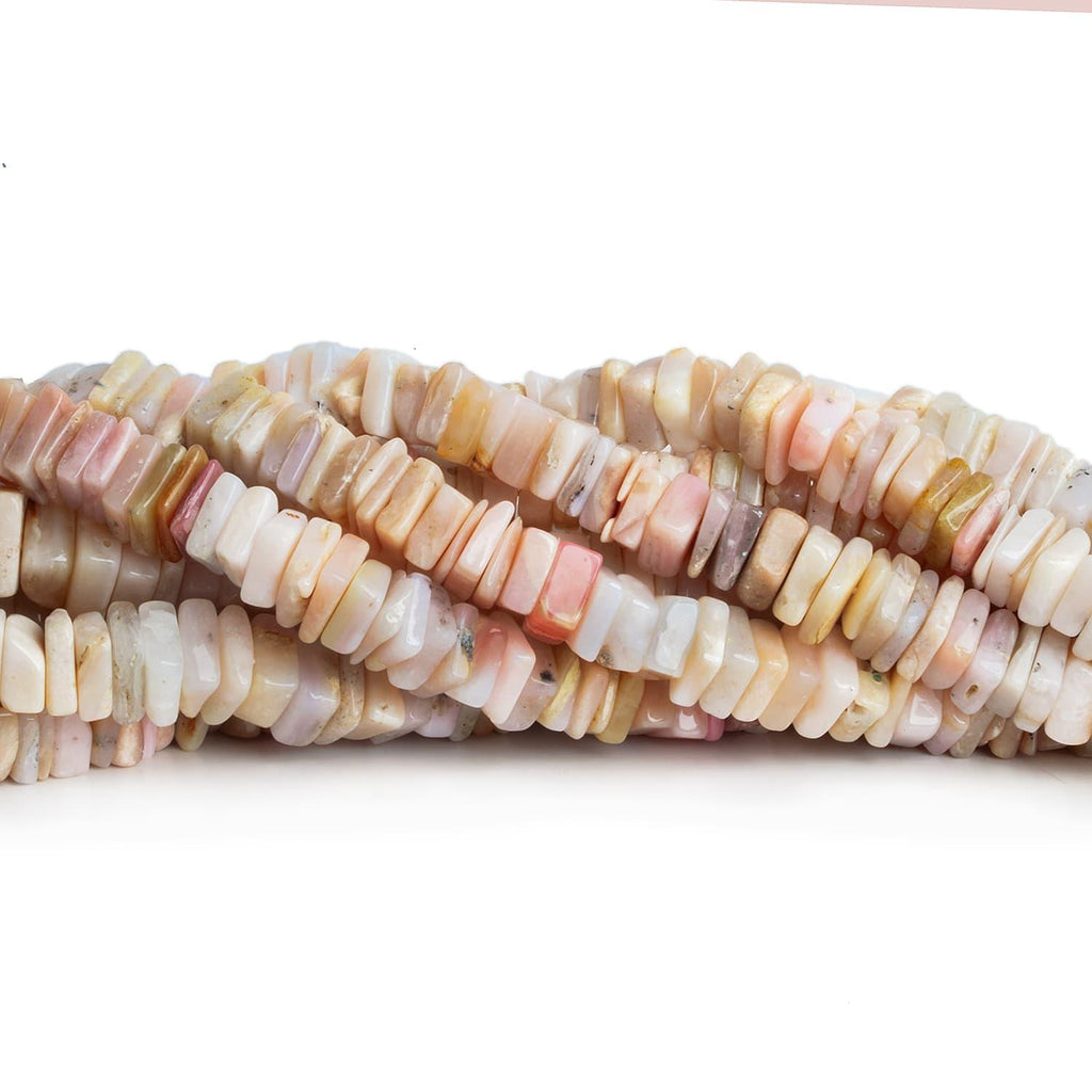 6-8mm Pink Peruvian Opal Square Heishi Beads 16 inch 170 beads - The Bead Traders