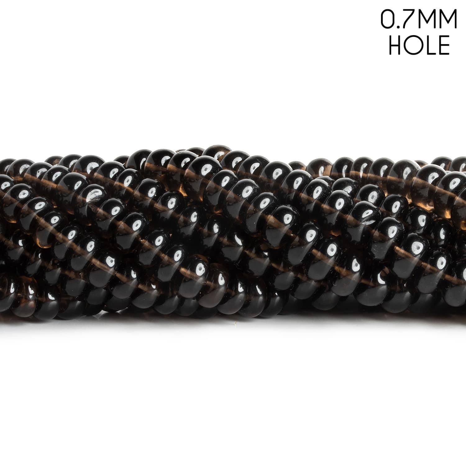 6-8mm Smoky Quartz Plain Rondelles 16 inch 85 beads - The Bead Traders