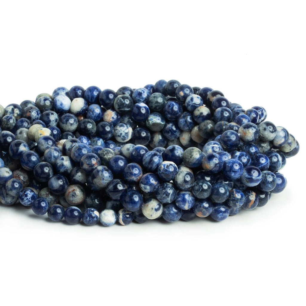 6-8mm Sodalite Handcut Rounds 12 inch 45 pieces - The Bead Traders
