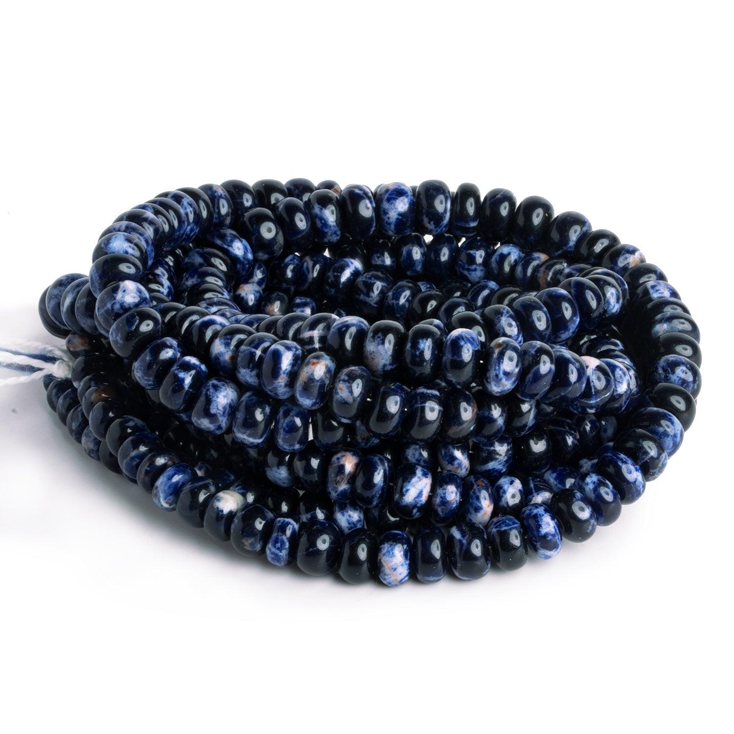 6-8mm Sodalite Plain Rondelles 16 inch 80 beads - The Bead Traders
