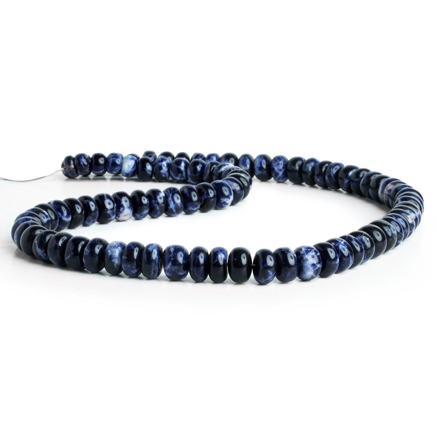 6-8mm Sodalite Plain Rondelles 16 inch 80 beads - The Bead Traders