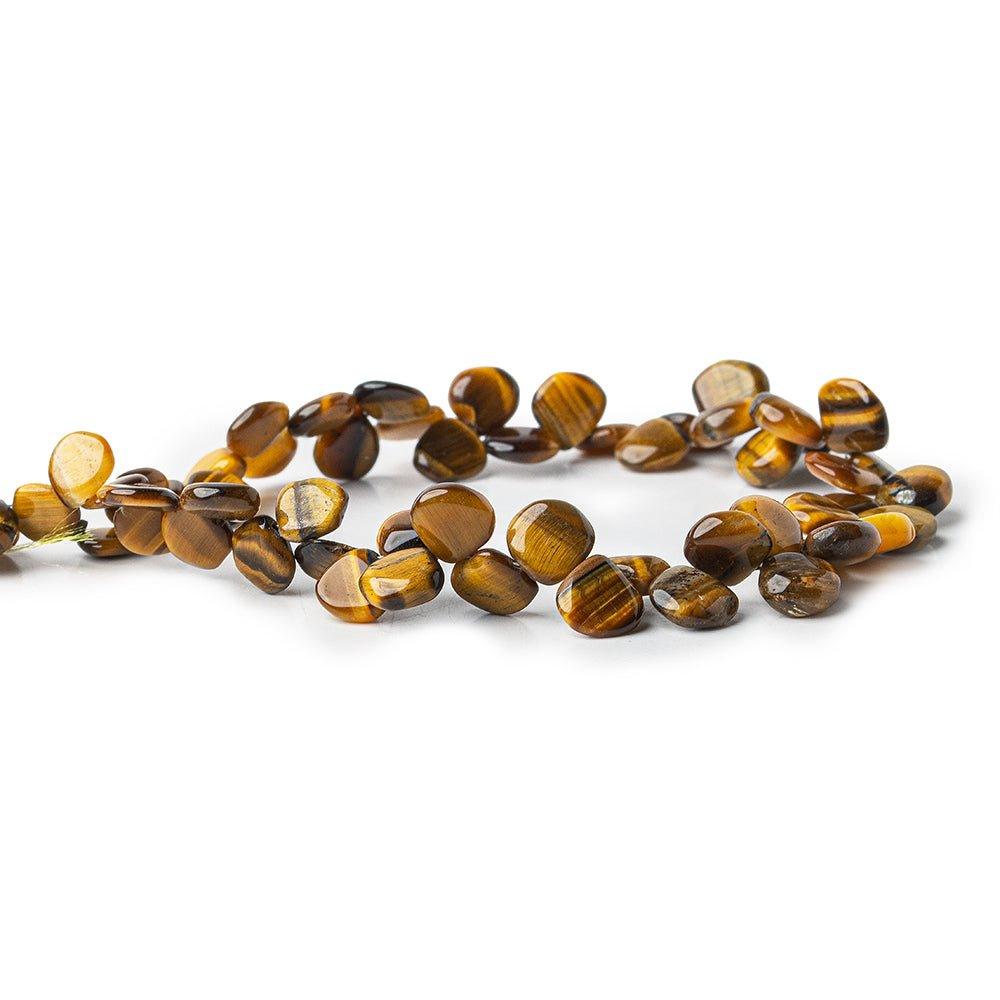 6-8mm Tiger's Eye plain heart Beads 7.5 inch 57 pieces - The Bead Traders