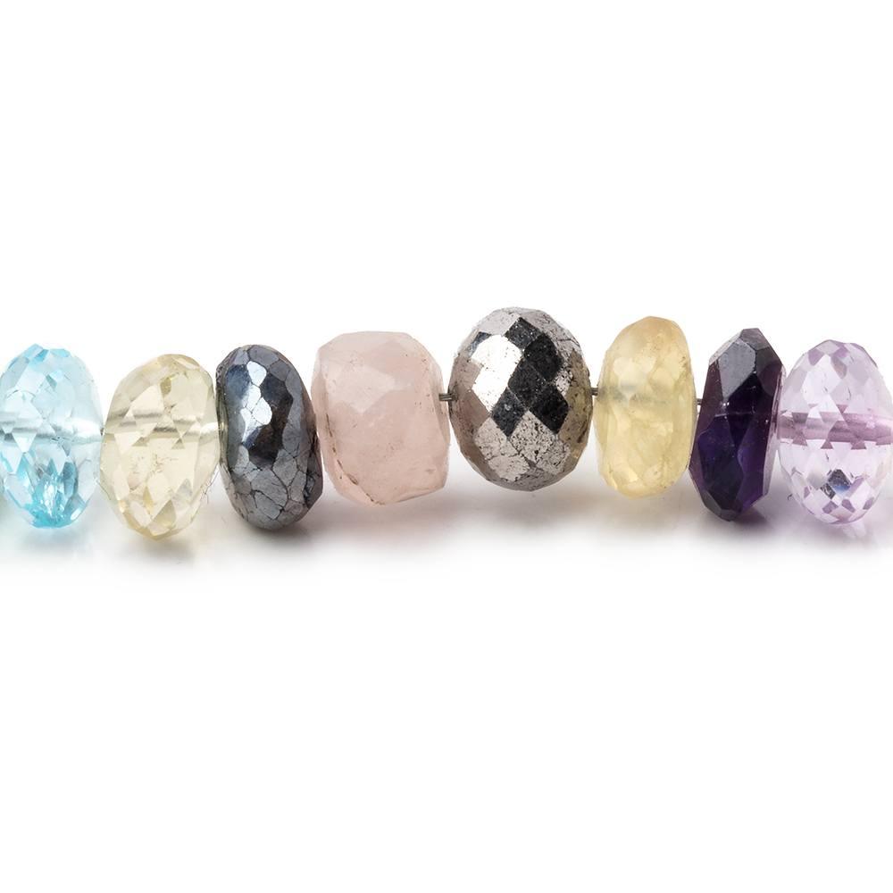 6.5-7mmMulti Gemstone Faceted Rondelle Beads 16 inch 95pcs - The Bead Traders