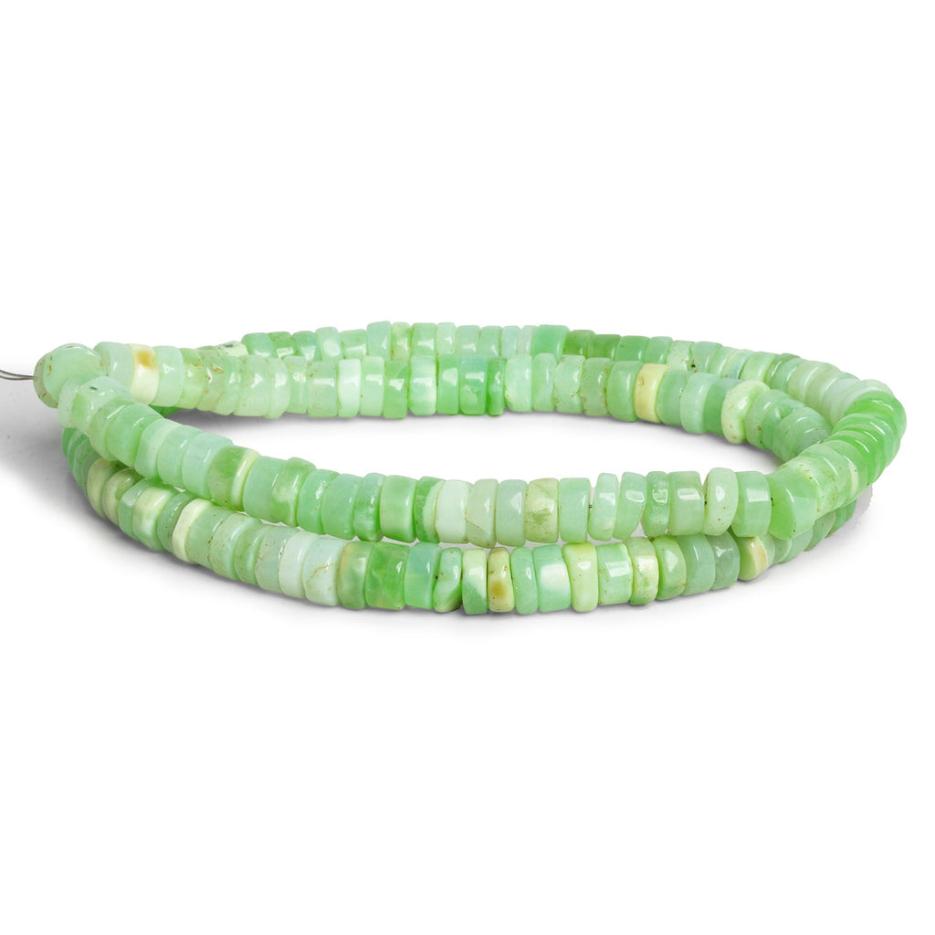6.5-8mm Celadon Green Opal Plain Heishis 16 inch 130 beads - The Bead Traders