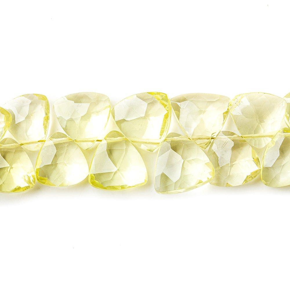 6.5mm-10mm Lemon Quartz Top Drilled Faceted Triangle Beads 8 inch 53 pieces - The Bead Traders