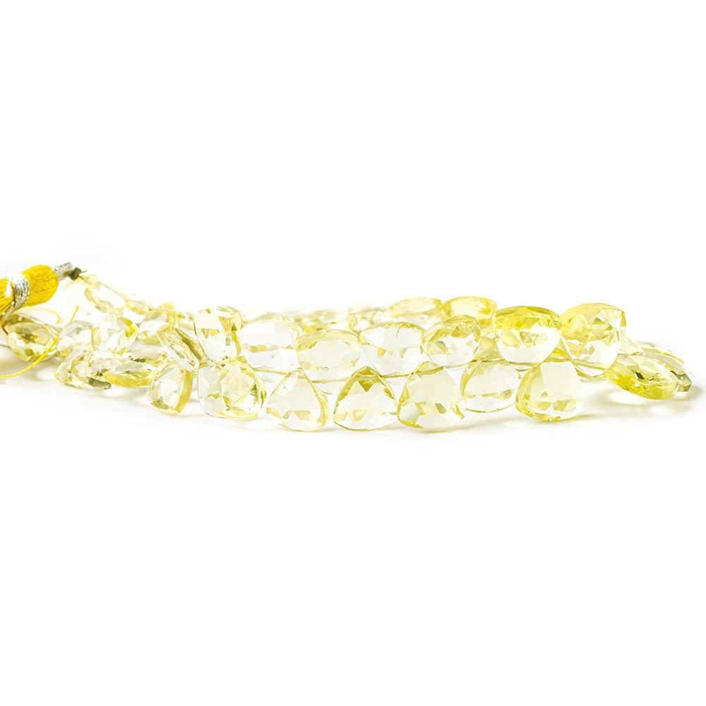 6.5mm-10mm Lemon Quartz Top Drilled Faceted Triangle Beads 8 inch 53 pieces - The Bead Traders