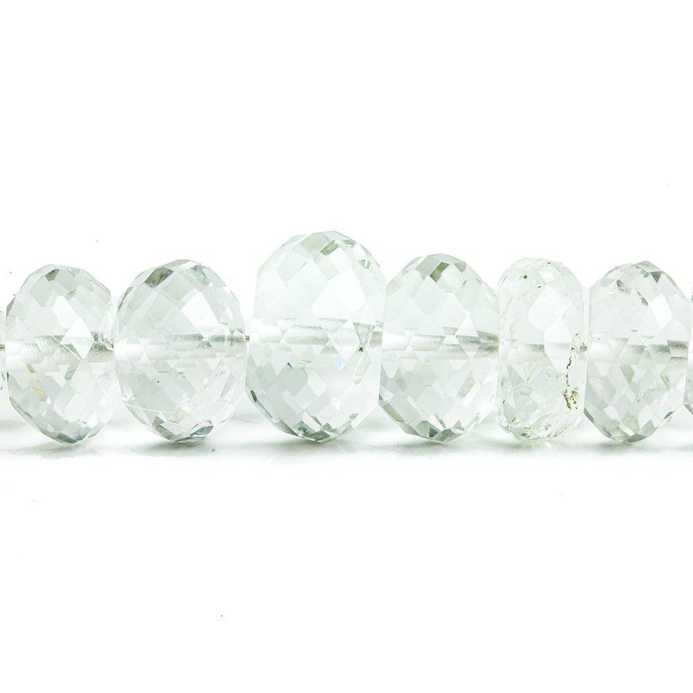 6.5mm-10mm Prasiolite Faceted Rondelle Beads 16 inch 97 pieces - The Bead Traders