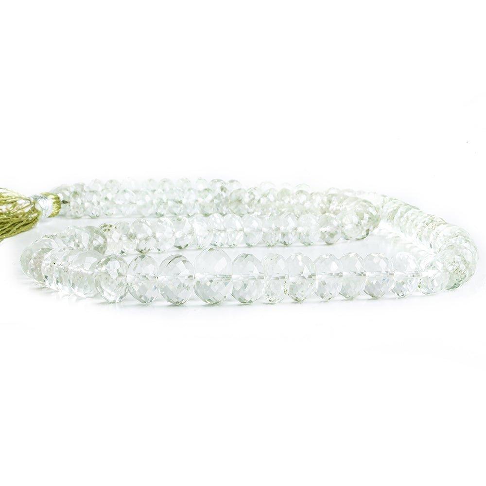 6.5mm-10mm Prasiolite Faceted Rondelle Beads 16 inch 97 pieces - The Bead Traders