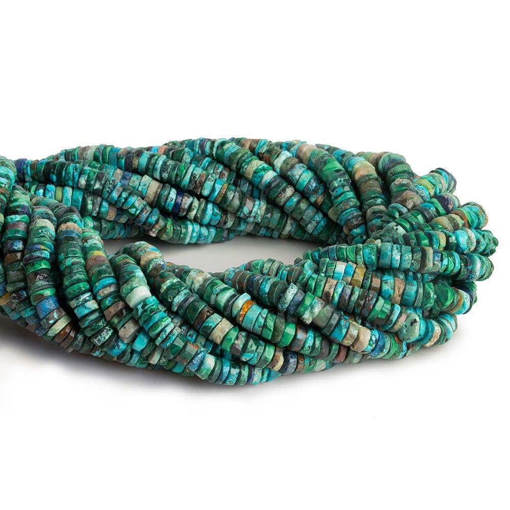 6.5mm Chrysocolla Plain Heishi Beads 16 inch 160 pieces - The Bead Traders