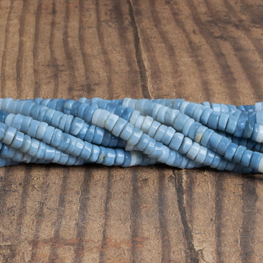 6.5mm Denim Blue Opal Plain Heishis 16 inch 125 beads - The Bead Traders