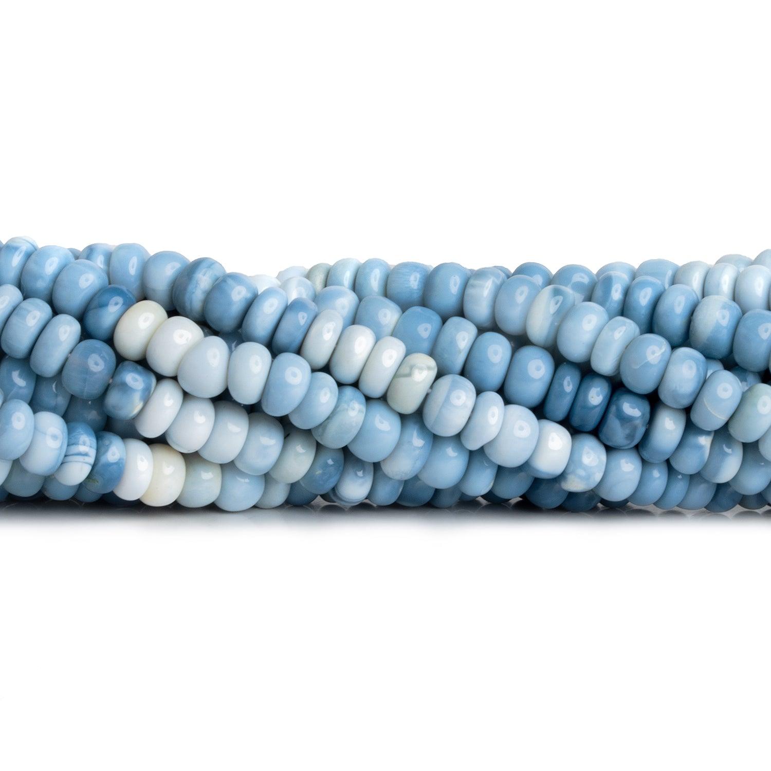 6.5mm Denim Opal Plain Rondelles 14 inch 80 beads - The Bead Traders