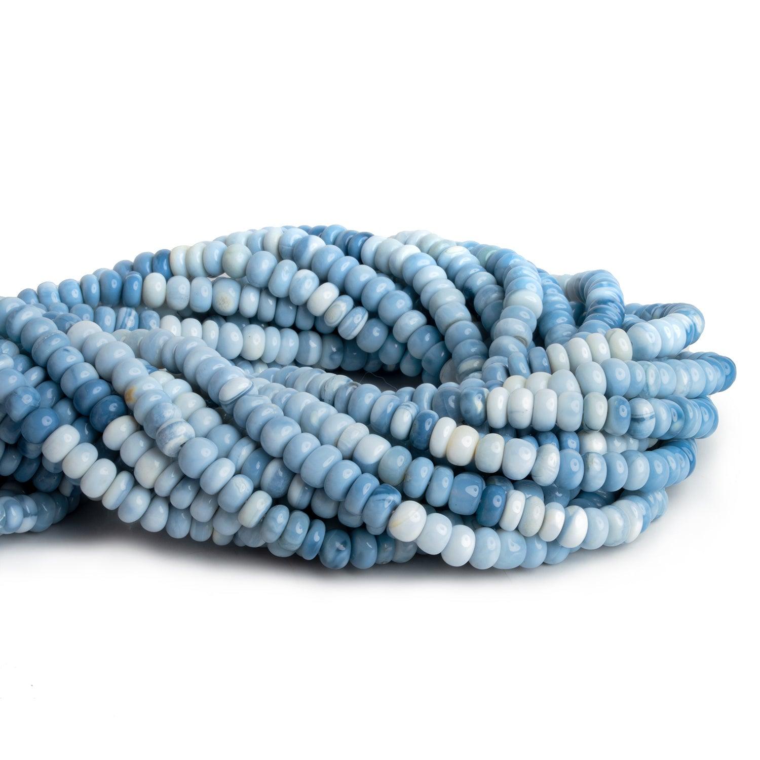 6.5mm Denim Opal Plain Rondelles 14 inch 80 beads - The Bead Traders
