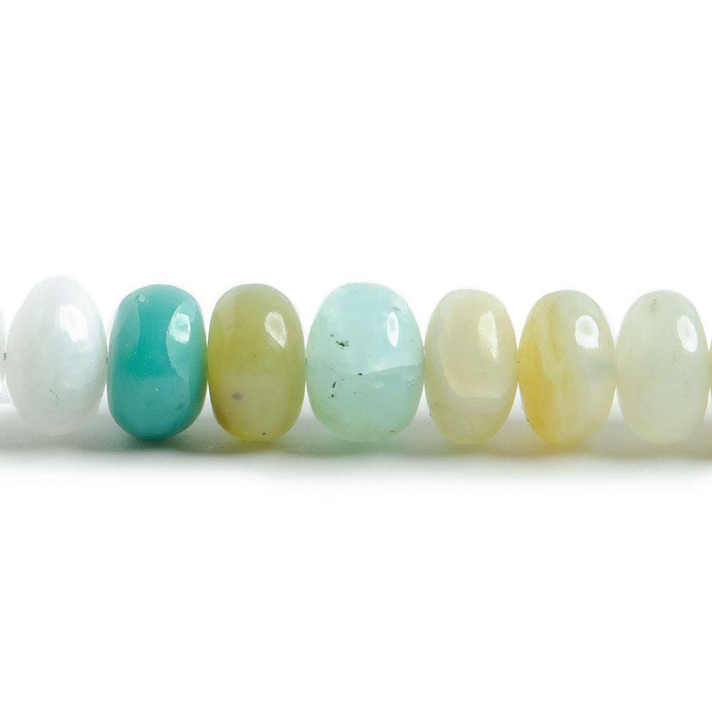 6.5mm Multi Color Peruvian Opal plain rondelles 17.5 inch 112 beads - The Bead Traders