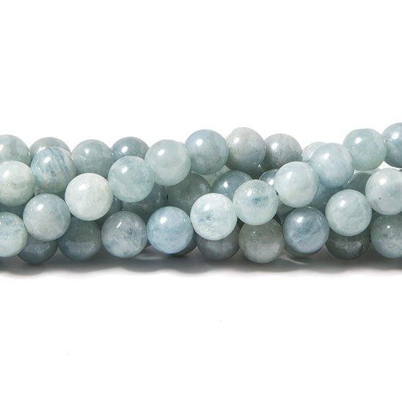 6.5mm Mystic Aquamarine plain round beads 13 inch 53 pieces - The Bead Traders