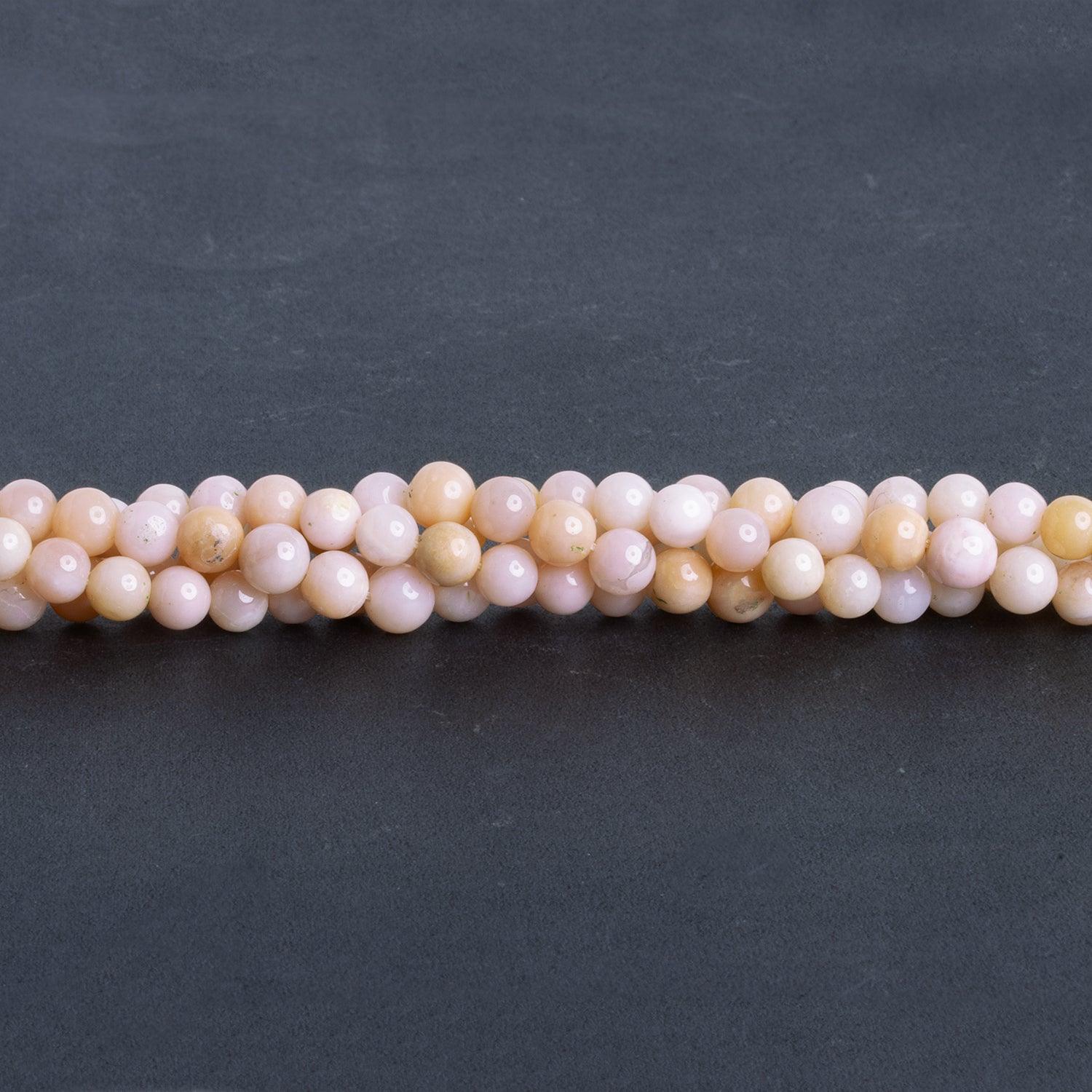 6.5mm Pink Peruvian Opal Plain Rounds 16 inch 67 beads - The Bead Traders