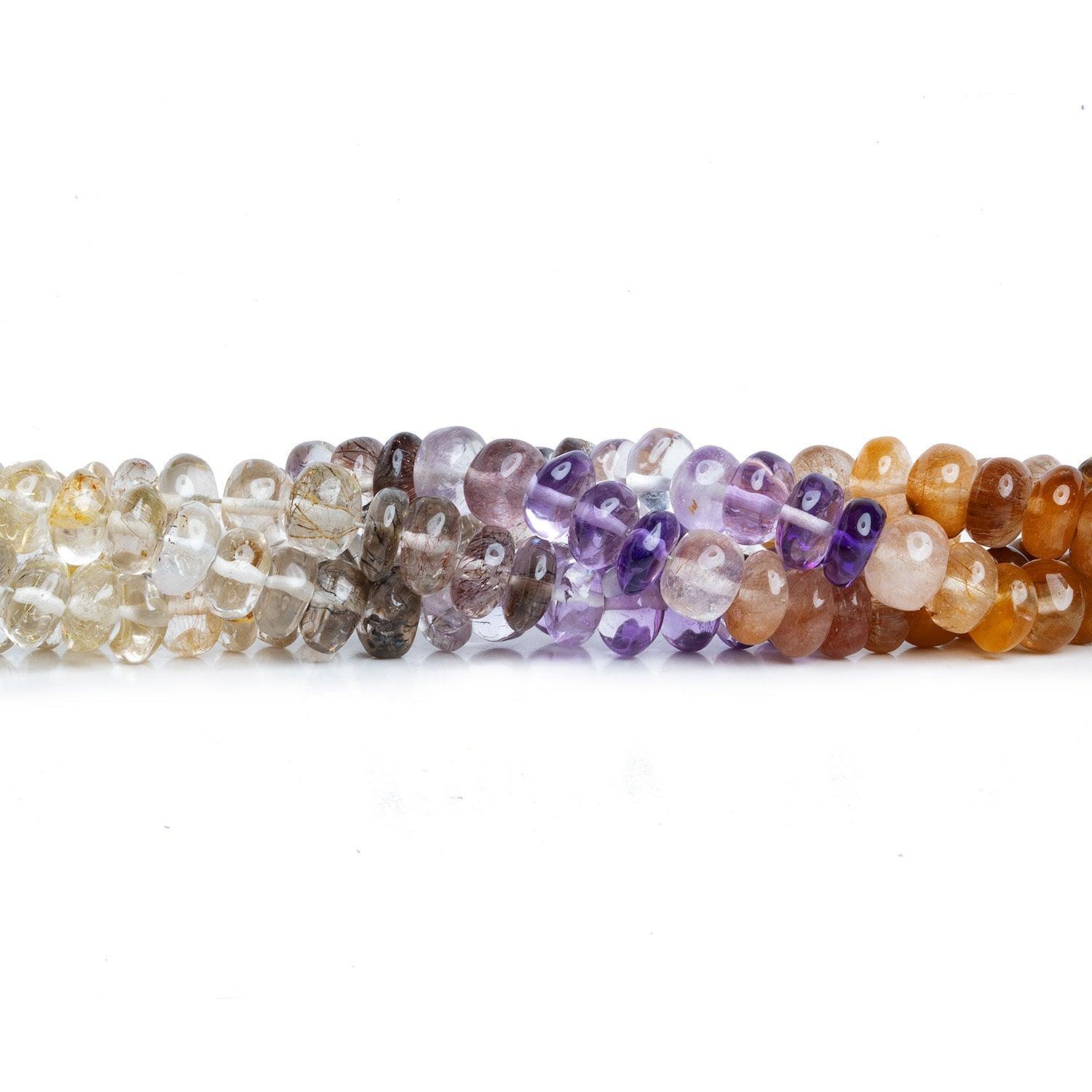 6.5mm Rutilated & Tourmalinated Quartz Rondelles 15 inch 105 beads - The Bead Traders