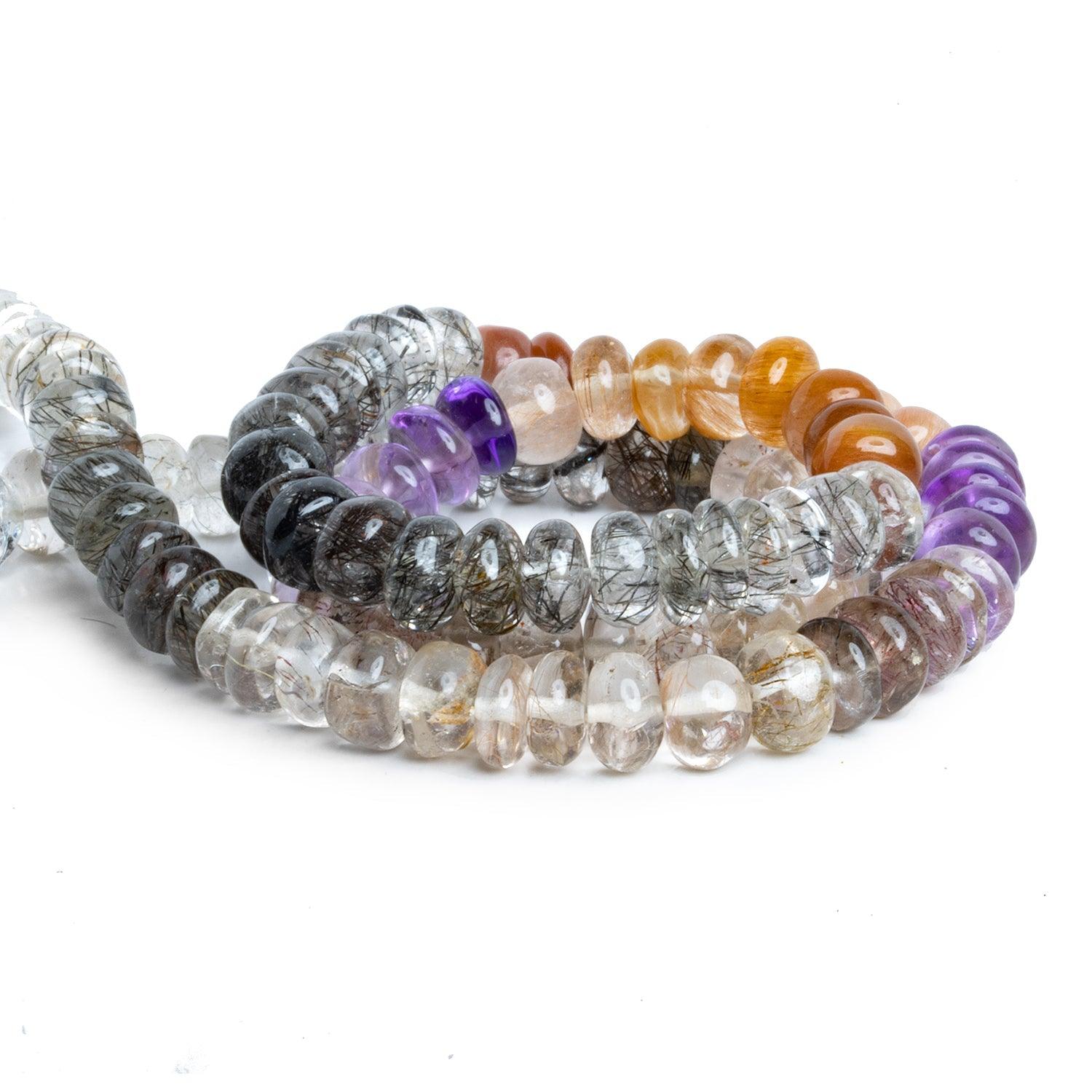 6.5mm Rutilated & Tourmalinated Quartz Rondelles 15 inch 105 beads - The Bead Traders