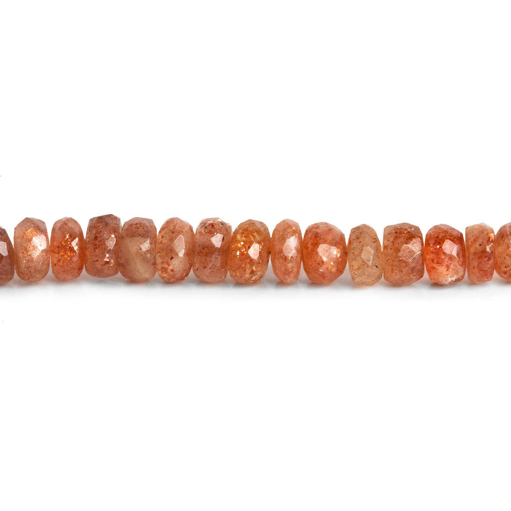 6.5mm Sunstone Faceted Rondelles 8 inch 54 beads - The Bead Traders