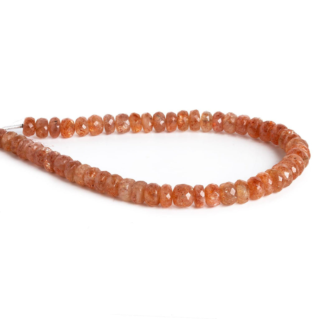 6.5mm Sunstone Faceted Rondelles 8 inch 54 beads - The Bead Traders