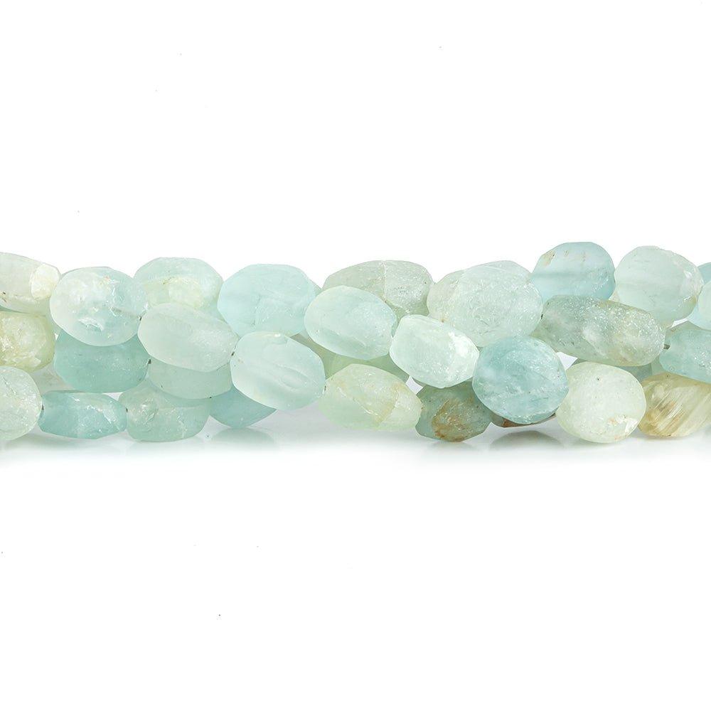 6.5x5.5mm-8x6.5mm Frosted Multi Color Beryl Plain Nugget Beads 7.5 inch 25 pieces - The Bead Traders