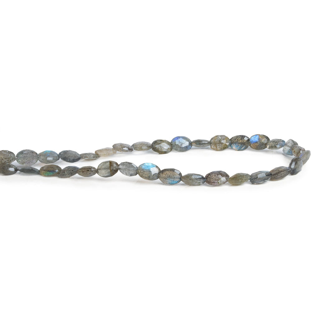 6.5x5mm Labradorite Faceted Ovals 8 inch 30 beads - The Bead Traders