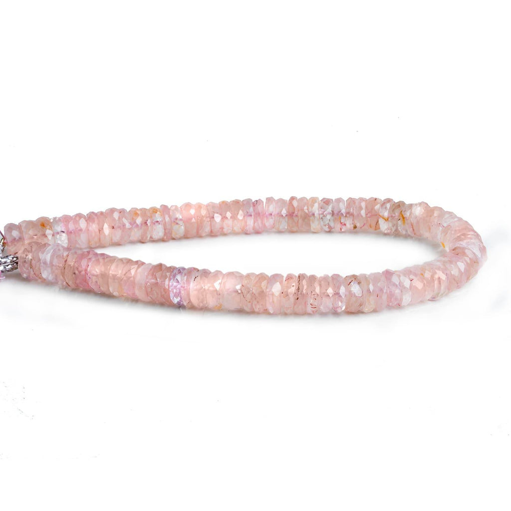 6mm-7mm Rose Quartz Faceted Heishis 8 inch 80 beads - The Bead Traders