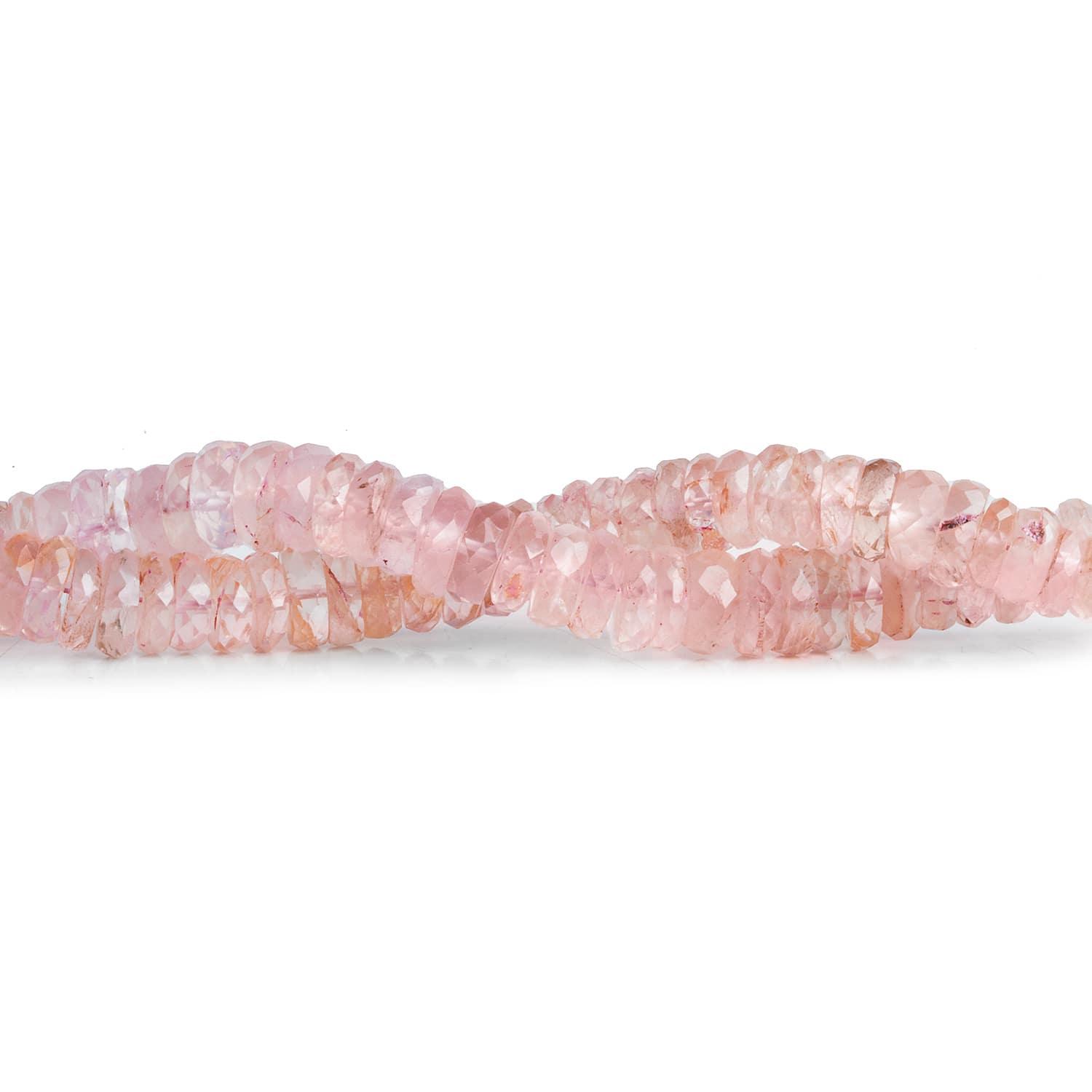 6mm-7mm Rose Quartz Faceted Heishis 8 inch 80 beads - The Bead Traders