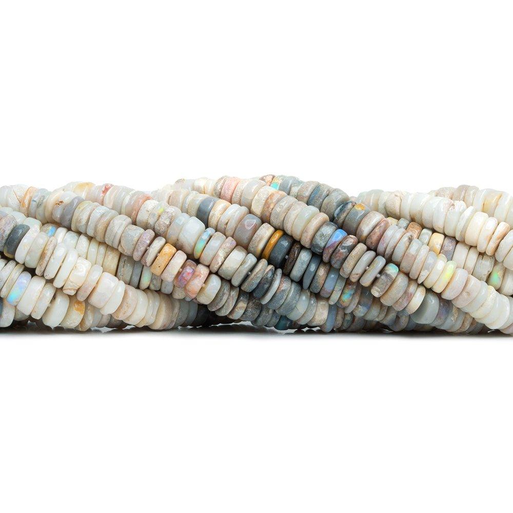 6mm-7mm Tan Australian Opal Heishi Beads 16 inch 180 pieces - The Bead Traders