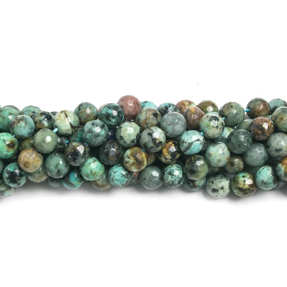 6mm African Turquoise faceted round Beads 15 inch 60 pieces - The Bead Traders