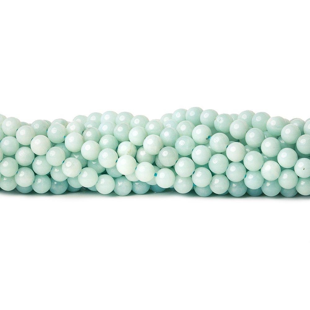 6mm Amazonite Plain Round Beads 15 inch 69 pieces - The Bead Traders